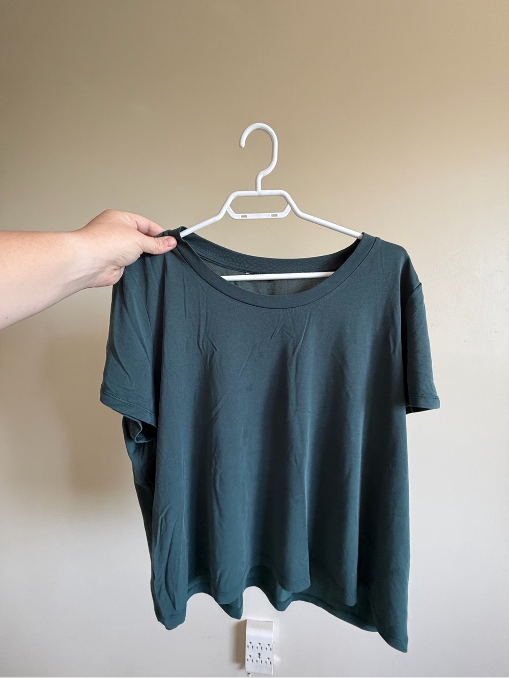 Monki Dark Green, Evergreen Short Sleeve Scoop Neck Tee